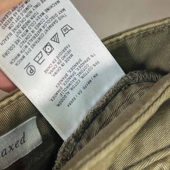 Anthropologie Green and Orange Navy Side Stripe Straight Relaxed Leg Pants SZ 28 - Picture 8 of 15